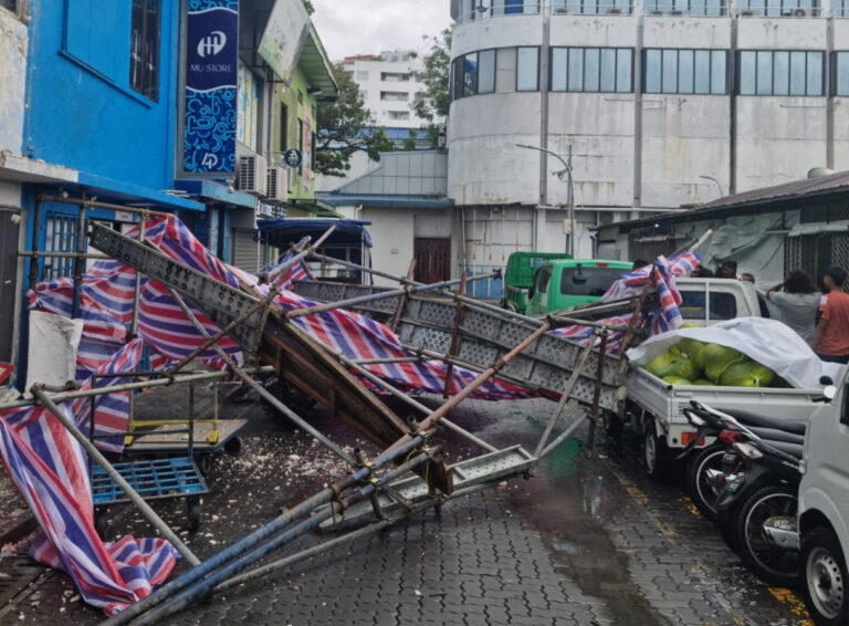 ބިމަށް ޖަހާފައިހުރި ހޮޅިތަކެއް ވަޔާ ވެއްޓި ސައިކަލަކާއި ޕިކަޕަކަށް ގެއްލުންވެއްޖެ